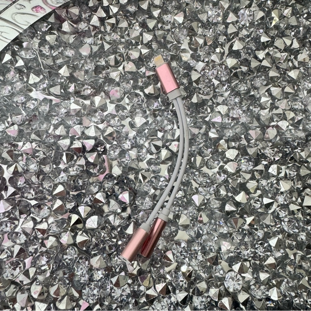 Rose Gold 3 way Charging Cable dual type iPhone audio USBC